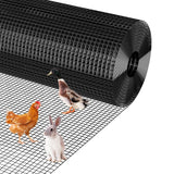 GARVEE 3'x50' 19-Gauge Hex Mesh Fence - Galvanized , Rust-Resistant for Chicken Coops & Gardens (Smooth Edges) - Black