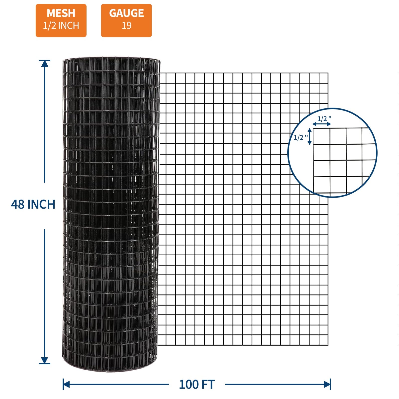 GARVEE 4'x100' Hex Wire Mesh Roll - Galvanized Steel, Rust-Resistant w/Smooth Edges for Chicken Coops & Gardens (Small Animal Proof)
