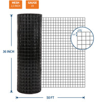 GARVEE 3'x50' 19-Gauge Hex Mesh Fence - Galvanized , Rust-Resistant for Chicken Coops & Gardens (Smooth Edges)
