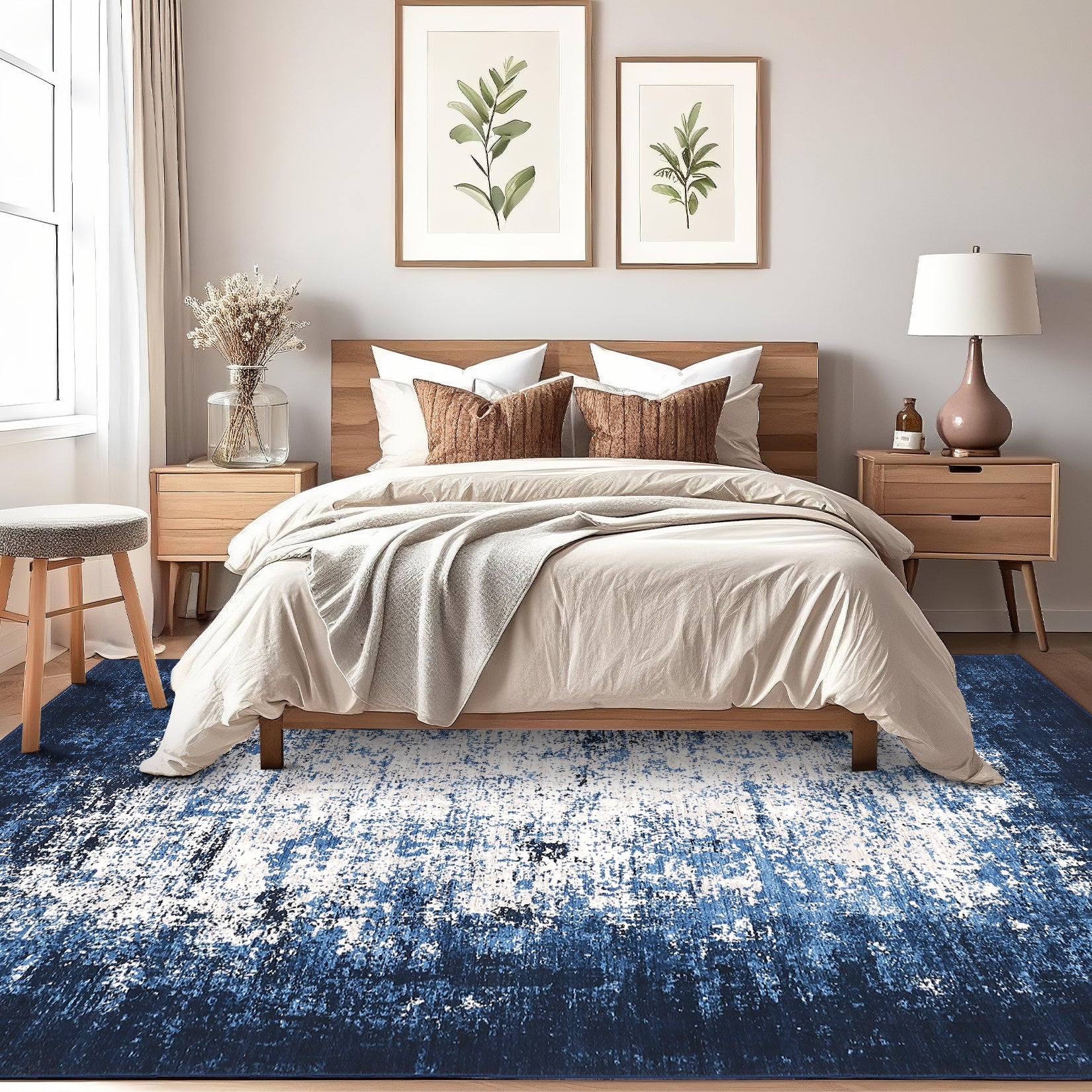 Garvee Living Room Rug 8x10 Modern Abstract Carpet with Non-Slip Backing, Ultra-Soft Pearl Velvet, Low Pile, Machine Washable, Indoor Living Room Bedroom