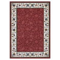 Garvee 10x13 Area Rugs Washable Vintage Floral Print Soft Non Slip Carpet for Living Room Bedroom Dining Room Red
