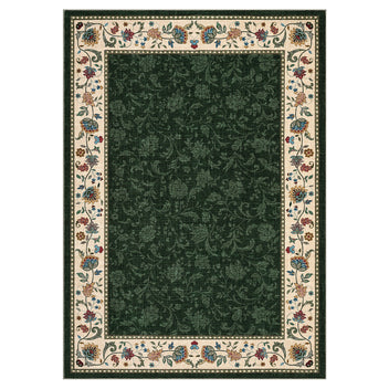 Garvee Extra Large Area Rug 10x13 Floral Border Non Slip, Washable Stain-Resistant Polyester, Soft Low Pile, Non Shedding, Green for Office Hotel