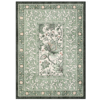 Garvee Provence 8x10 Area Rug Botanical Grove Sage Green Washable Low-Pile Vintage Carpet for Living Room Bedroom Dining Nursery, Green