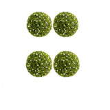 Garvee 12.6" Artificial Plant Topiary Ball Set of 4 with White Flowers for Indoor Outdoor Porch Balcony Home Decor