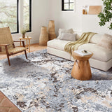 Garvee Floral Area Rug Non-Slip Low-Pile Washable Rubber Backing Lightweight Foldable for Living Room Kitchen Bedroom - Brown