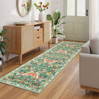 Garvee Washable Farmhouse Rug Non-Slip Floral Butterfly Bedroom Carpet, Stain-Resistant Ultra-Soft Low Pile Floor Rug, Easy Cleaning Foldable Indoor Mat for Living Room, Kitchen, Office
