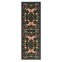 Garvee Butterfly Floral Runner Rug for Hallway 2x6 Farmhouse Carpet Runner, Stain-Resistant Thin Bedside Rug, Vintage Print Indoor Floor Carpet for Kitchen, Laundry Room, Bedroom, Black