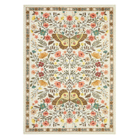 Garvee Farmhouse Dining Room Rug 9x12 Ultra-Soft Low Pile Floor Mats with Non-Slip Backing, Butterfly Floral Bedroom Carpet, Foldable Ultra-Thin Indoor Rug, Easy to Clean, for Living Room, Office, Beige