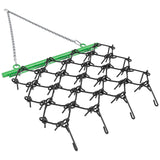 Garvee Heavy Duty Drag Harrow 4x4 FT 3/8" Tines Steel Powder Coated Adjustable Drawbar ATV UTV Lawn Tractor Soil Prep - Green