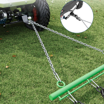 Garvee Heavy Duty Drag Harrow 5x4.5 FT 3/8" Tines Durable Steel Adjustable Drawbar for ATV UTV Lawn Tractors Soil Leveling Grading Pastures