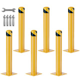 Garvee Heavy Duty Steel Safety Bollards 36 In, Removable Parking Bollards for Warehouse Garage, Reflective Tape, Anchor Bolts Included, Yellow