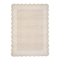 Garvee Scalloped Beige 8x10 Minimalist Washable Non Slip Area Rug Non Shedding Foldable Carpet for Living Room