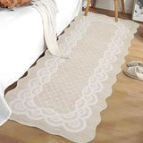 Garvee Scalloped Beige 2x6 Hallway Kitchen Runner Rug Non-Slip Beige for Laundry Room Bedroom Living Room - Beige