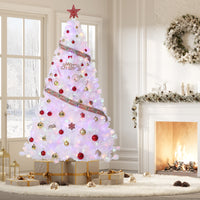 Garvee 7.5ft Prelit Christmas Tree, Rose Gold Tinsel Christmas Tree with 450 Dual-color LED Lights & Sturdy Stand, Sparkle Xmas Decorations for Homes Offices, Parties