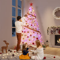 Garvee 4.5ft Prelit Christmas Tree, Rose Gold Tinsel Christmas Tree with 150 Dual-Color Led Lights & Sturdy Stand, Sparkle Xmas Decorations for Homes Offices, Parties