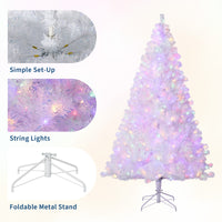 Garvee 4.5ft Prelit Christmas Tree, Rose Gold Tinsel Christmas Tree with 150 Dual-Color Led Lights & Sturdy Stand, Sparkle Xmas Decorations for Homes Offices, Parties