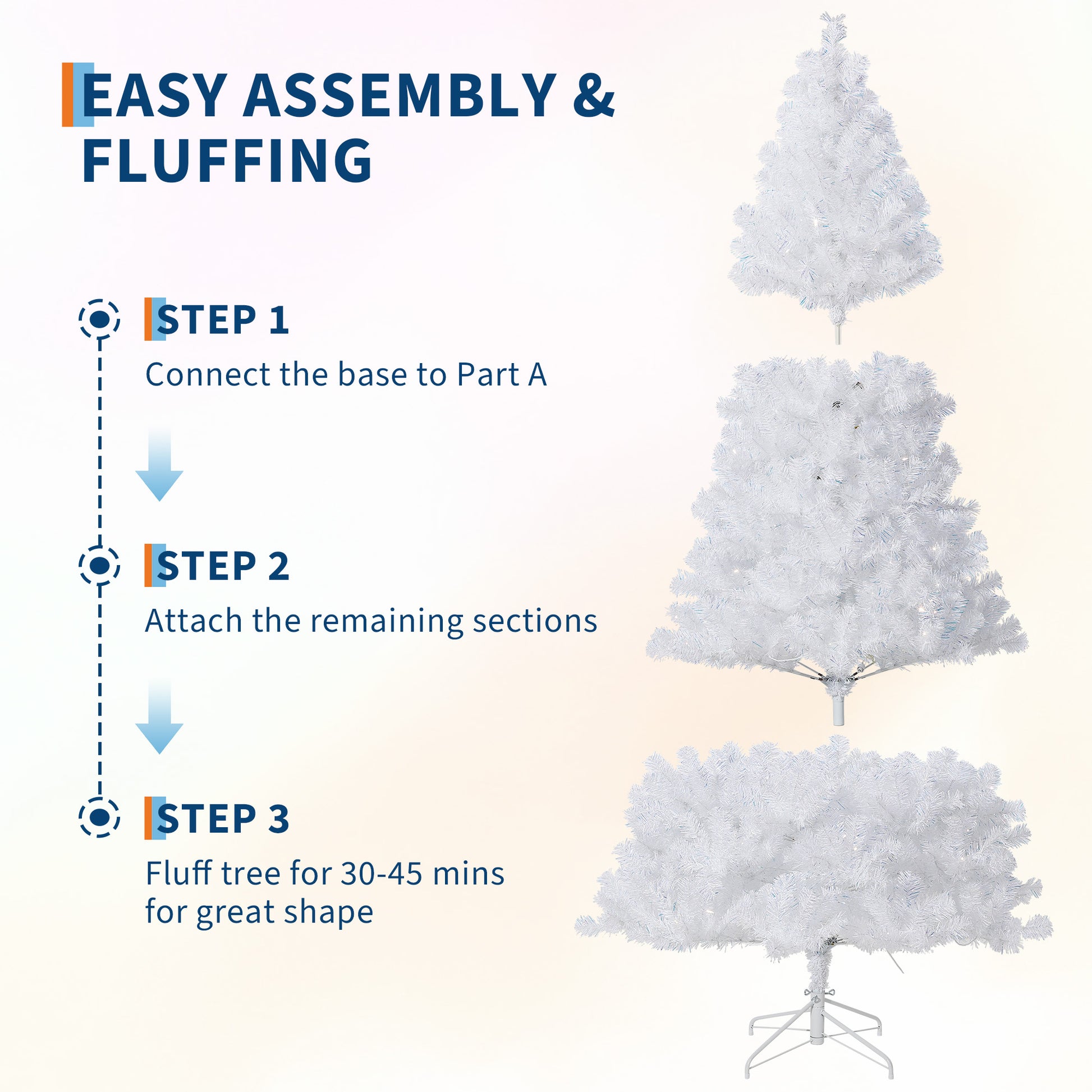 Garvee 7.5ft Prelit Christmas Tree, Rose Gold Tinsel Christmas Tree with 450 Dual-color LED Lights & Sturdy Stand, Sparkle Xmas Decorations for Homes Offices, Parties