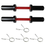 Garvee 16 in Dumbbell Bar Handles 2-Pack Heavy Duty Solid Steel Loadable Bars with Rotating Sleeves & Knurled Grips for Home Gym Strength Training 100 LB Capacity