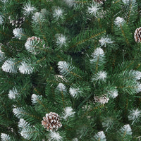 Garvee 12ft Large Pre-Lit Pencil Christmas Tree, Artificial Hinged Xmas Tree with Snow Flocked Tips, Warm-White LED Lights and Metal Stand, Fake Slim Christmas Trees for Indoor/Outdoor Decor