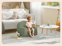 Garvee Foldable Lambswool Toddler Couch in Semi-Circular Design for Reading and Playroom, Green