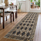 Garvee Runner Rug 2x8, Checkered Leopard Print Washable Rug Runner for Hallway, Soft Low Pile, Non-Slip, Light Brown - Light Brown