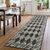 Garvee 2x10 Runner Rug Checkered Leopard Print Soft Low Pile Non-Slip Entryway Rug Beige Black - Beige