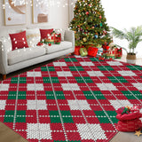 Garvee Christmas Buffalo Plaid Area Rug, 8x10 Machine Washable Soft Holiday Rug, Red & Green Checkered Carpet for Living Room Entryway - Red & Green