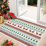 Garvee Colorful 2x3 Small Christmas Rug with Deer, Tree & Snowflake, Red Washable Low Pile Non-Slip Accent Rug/Mat, Holiday Decor for Entryway, Kitchen, Bedroom, Nursery - Colorful