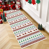 Garvee Christmas Multicolor Runner Rug 2x8 Washable Hallway Carpet for Living Room Snowflake Holiday Decor Accent Rug Non Slip Low Pile Decorative Carpet Xmas Boho Bedroom Bathroom Kitchen - Colorful