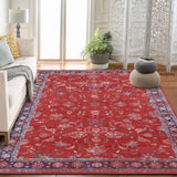 Garvee Area Rugs for Living Room Vintage Washable Non Slip Rugs for Dining Room Bedroom Indoor Rugs for Office - Red