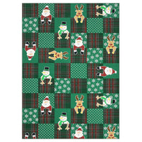 Garvee Christmas Area Rug Green Santa Deer Snowflake Non-Slip Soft Plush Lightweight Washable for Living Room Nursery Bedroom