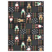 Garvee Christmas Area Rug with Santa Deer Snowflakes, Non-Slip, Machine Washable, Lightweight, Soft Plush Carpet for Living Room Nursery Bedroom