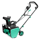 Garvee 20-Inch Electric Snow Blower Brushless Motor 1800W 180° Adjustable Chute Waterproof All-Terrain Wheels 2 LED Lights Driveways Walkways - Green