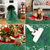 Garvee Christmas Area Rug Washable Scalloped Bedroom Carpet with Non-Slip Backing, Non-Shedding Low Pile Indoor Floor Carpet, Foldable Accent Rug for Living Room, Nursery