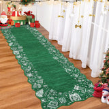 Garvee Christmas Area Rug Washable Scalloped Bedroom Carpet with Non-Slip Backing, Non-Shedding Low Pile Indoor Floor Carpet, Foldable Accent Rug for Living Room, Nursery - Green