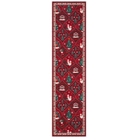 Garvee Christmas Runner Rug 2x6 Red - Non Slip, Washable - Polyester, Low Pile, Stain Resistant - Indoor Hallway, Kitchen, Bedroom