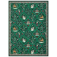 Garvee Christmas Area Rug 4x6 - Non Slip, Washable - Soft Faux Wool - Low Pile, Stain Resistant - Red/Green - Bedroom, Office, Kitchen