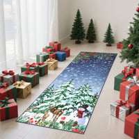 Garvee Christmas Runner Rug 2x6 Soft Faux Wool Non-Slip Polyester Stain-Resistant Foldable Red Holiday Decor for Living Room Hallway
