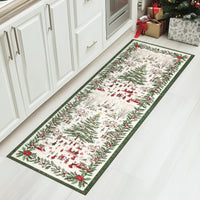 Garvee Christmas Runner Rug 2x6 Red Polyester Non-Slip Soft Faux Wool Washable Foldable Holiday Decor for Living Room Hallway