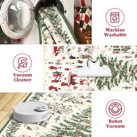 Garvee Christmas Runner Rug 2x6 Red Polyester Non-Slip Soft Faux Wool Washable Foldable Holiday Decor for Living Room Hallway