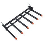 Garvee Heavy Duty Clamp On Debris Forks for 60" Tractor Bucket, 4400 LB Capacity, Quick Attach 6 Tines Pallet Forks, Rust Resistant for Farm, Warehouse, Black