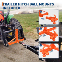 Garvee 3 Point Trailer Hitch Tractor 2" Receiver Heavy Duty Steel Quick Hitch 10,000 lbs Capacity Universal Fit Construction Farming