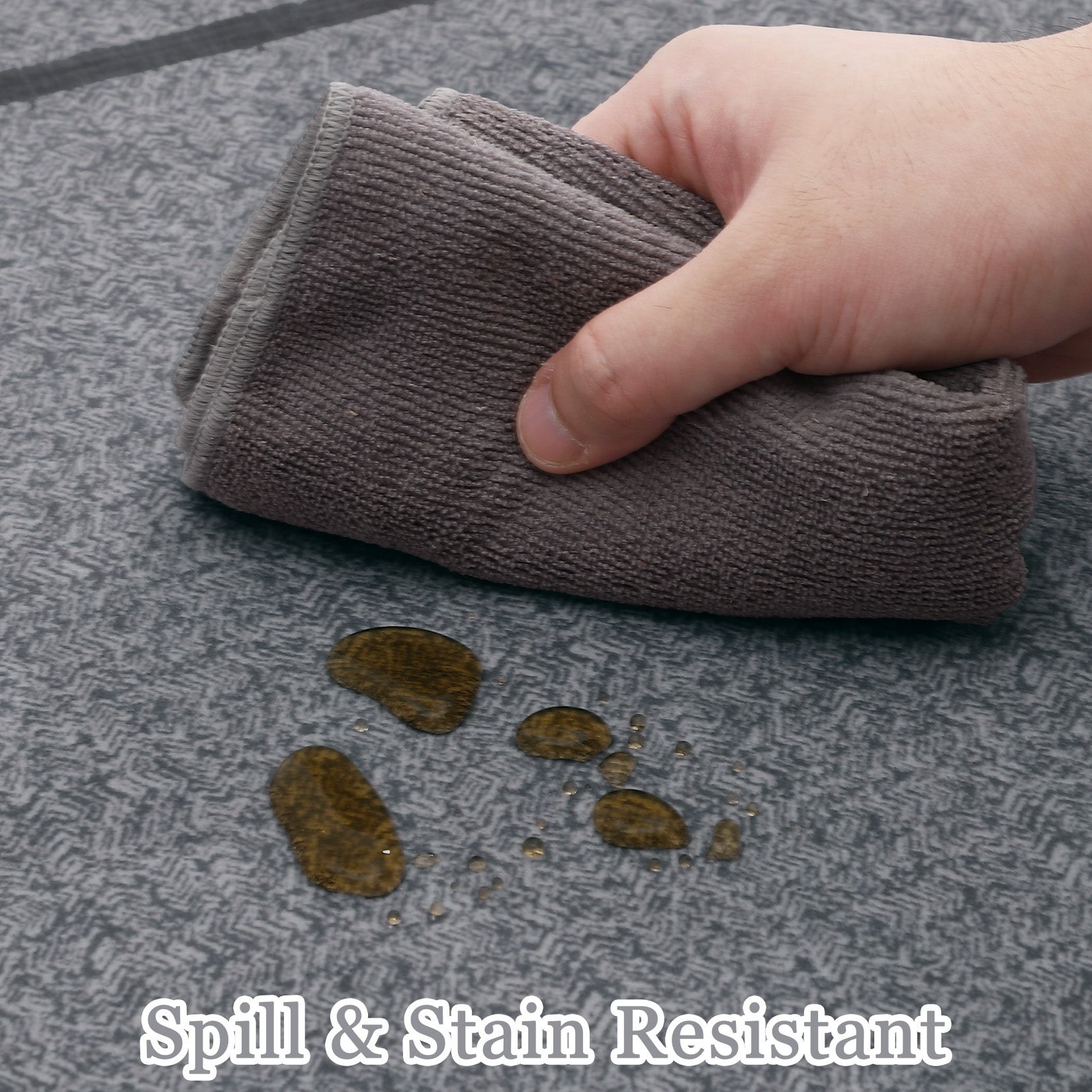 Garvee Indoor Area Rug Weather Resistant Easy to Clean Non Slip Stain Resistant Grey 10x13Ft