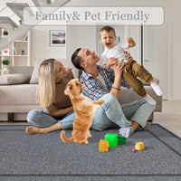 Garvee Indoor Area Rug Weather Resistant Easy to Clean Non Slip Stain Resistant Grey 10x13Ft