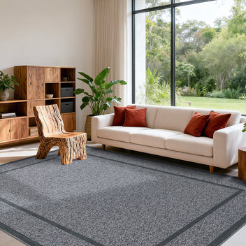 Garvee Indoor Area Rug Weather Resistant Easy to Clean Non Slip Stain Resistant Grey 10x13Ft
