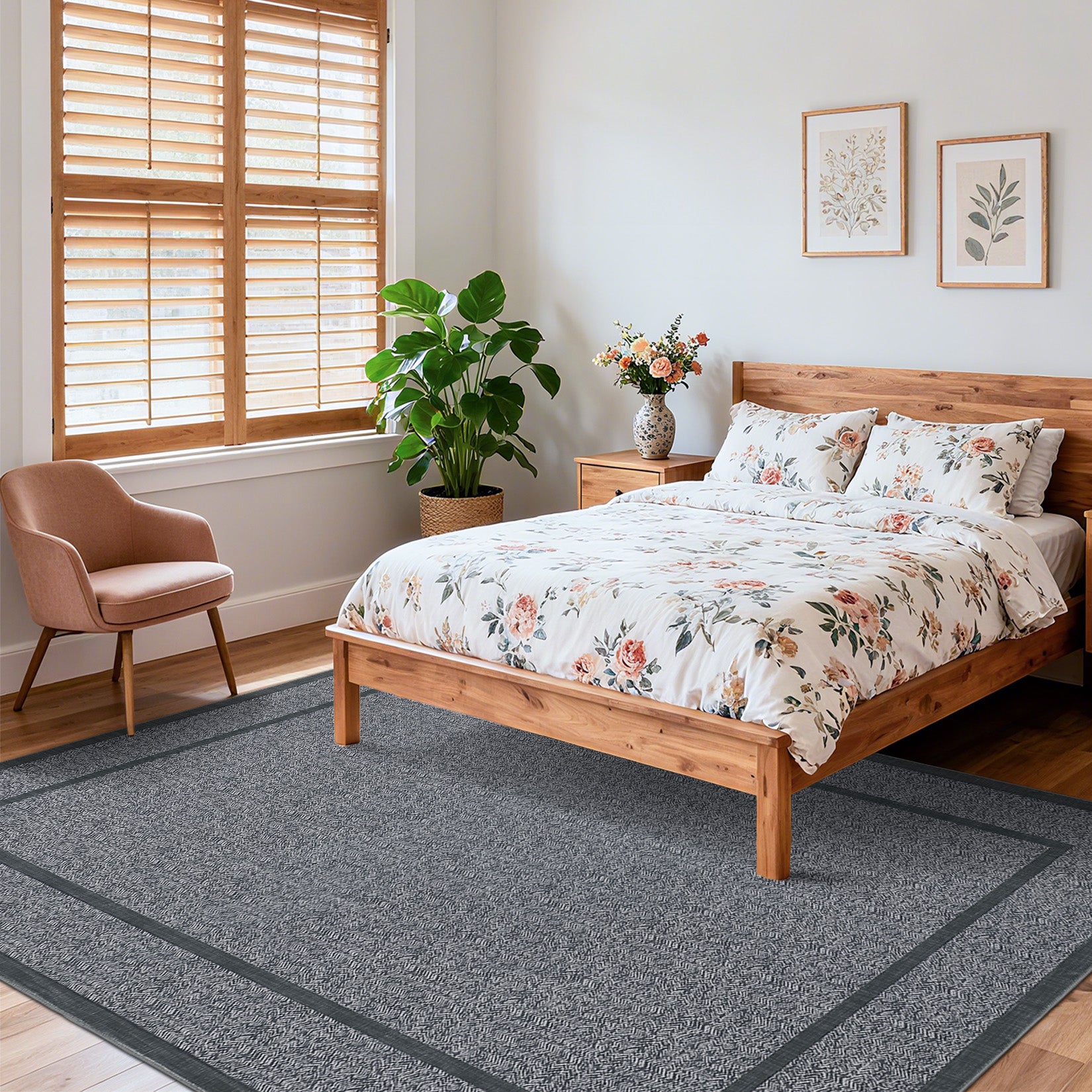 Garvee Indoor Area Rug Weather Resistant Easy to Clean Non Slip Stain Resistant Grey 10x13Ft
