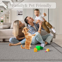 Garvee Indoor Area Rug Weather Resistant Easy to Clean Ultra Thin Non Slip Stain Resistant Floor Mat for Dining Room Bedroom Beige 2x6Ft