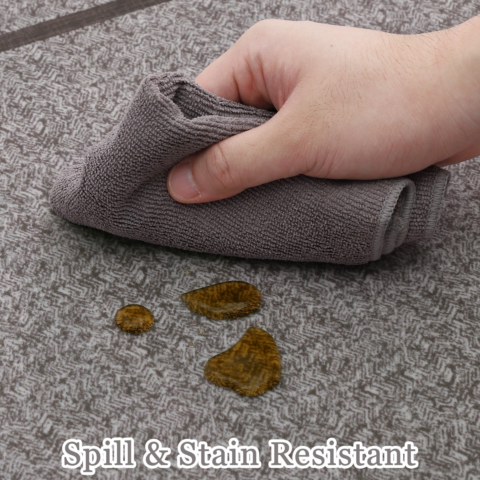 Garvee Indoor Area Rug Weather Resistant Easy to Clean Non Slip Stain Resistant Floor Mat Beige 8x10Ft
