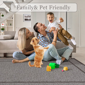 Garvee Indoor Area Rug Weather Resistant Easy to Clean Non Slip Stain Resistant Floor Mat Beige 8x10Ft
