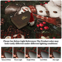 Garvee Christmas Snowman Area Rug Washable Non Slip Christmas Rugs for Living Room Low Pile Throw Rug Carpet Christmas Decorations Red Green 3*5Ft
